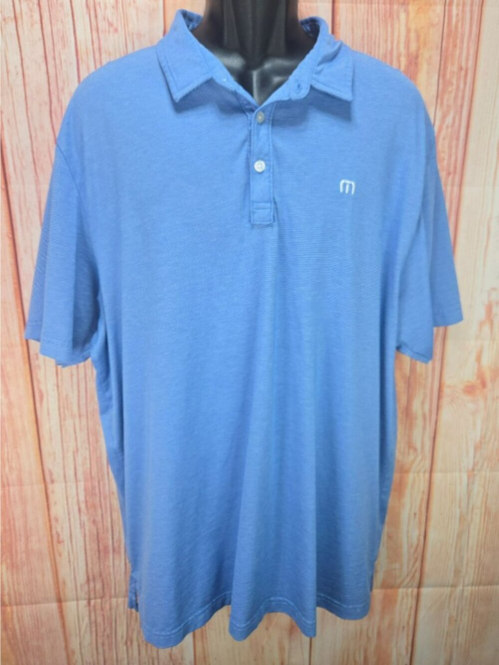 Travis Mathew Mens Pima Cotton Blend Blue Polo 2XL